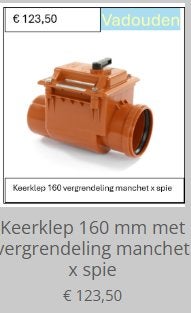 riool  keerklep 160  mm nu, Doe-het-zelf en Verbouw, Buizen en Afvoer, Afvoer, Pvc, Nieuw, Z
