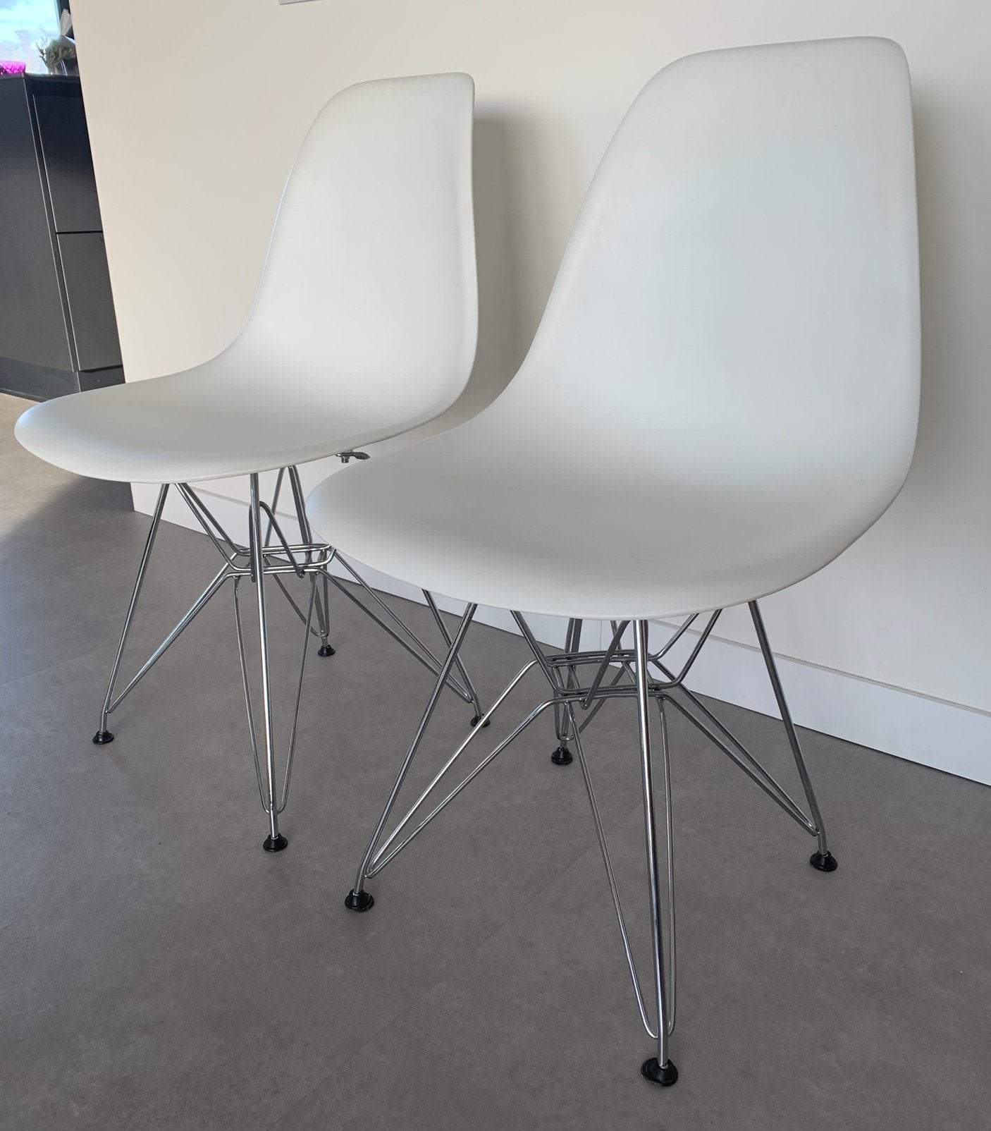 Twee nieuwe Eiffel draad stoelen design wit, Ophalen, Nieuw