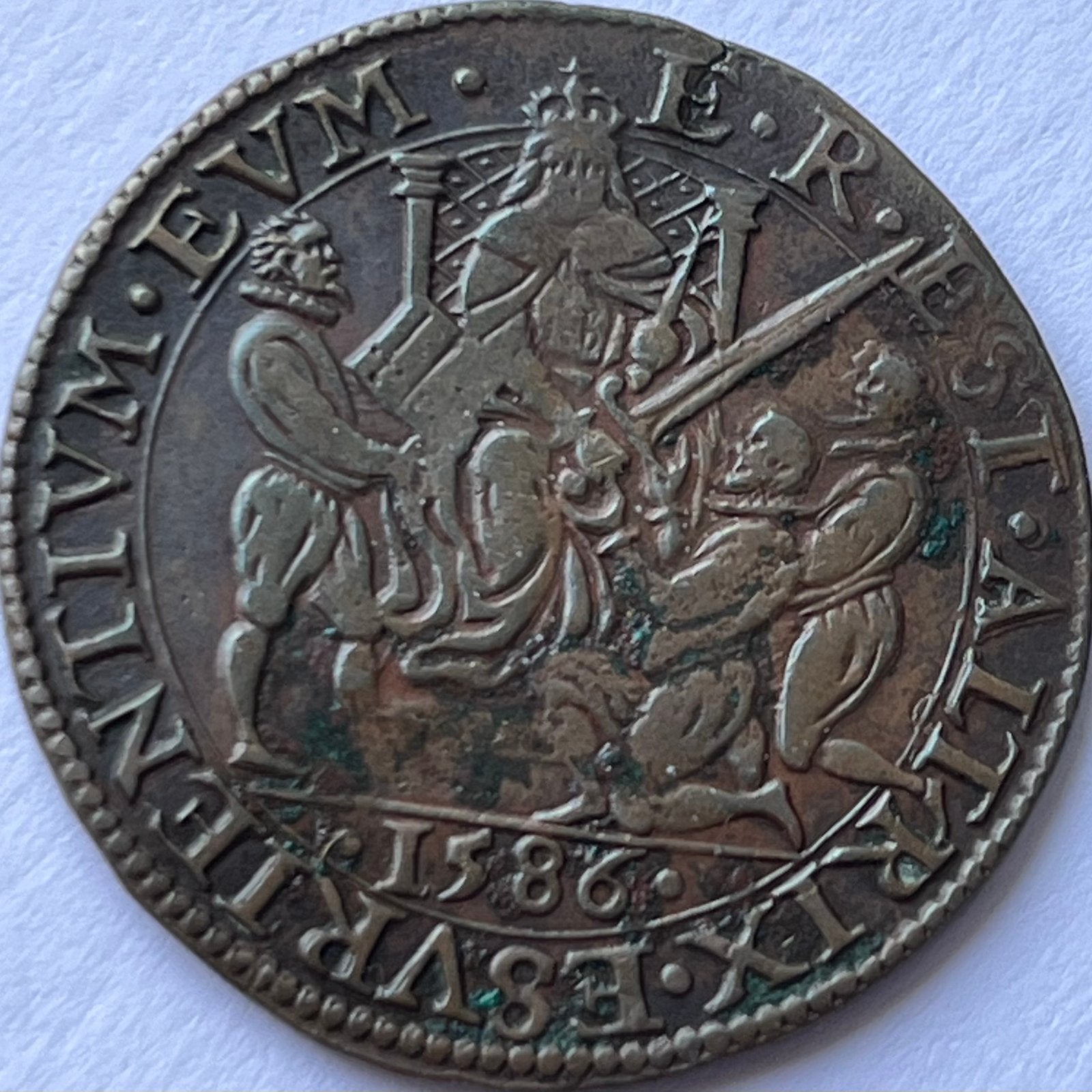 Dordrecht mooie jeton 1586, Ophalen of Verzenden, Overige materialen, Nederland