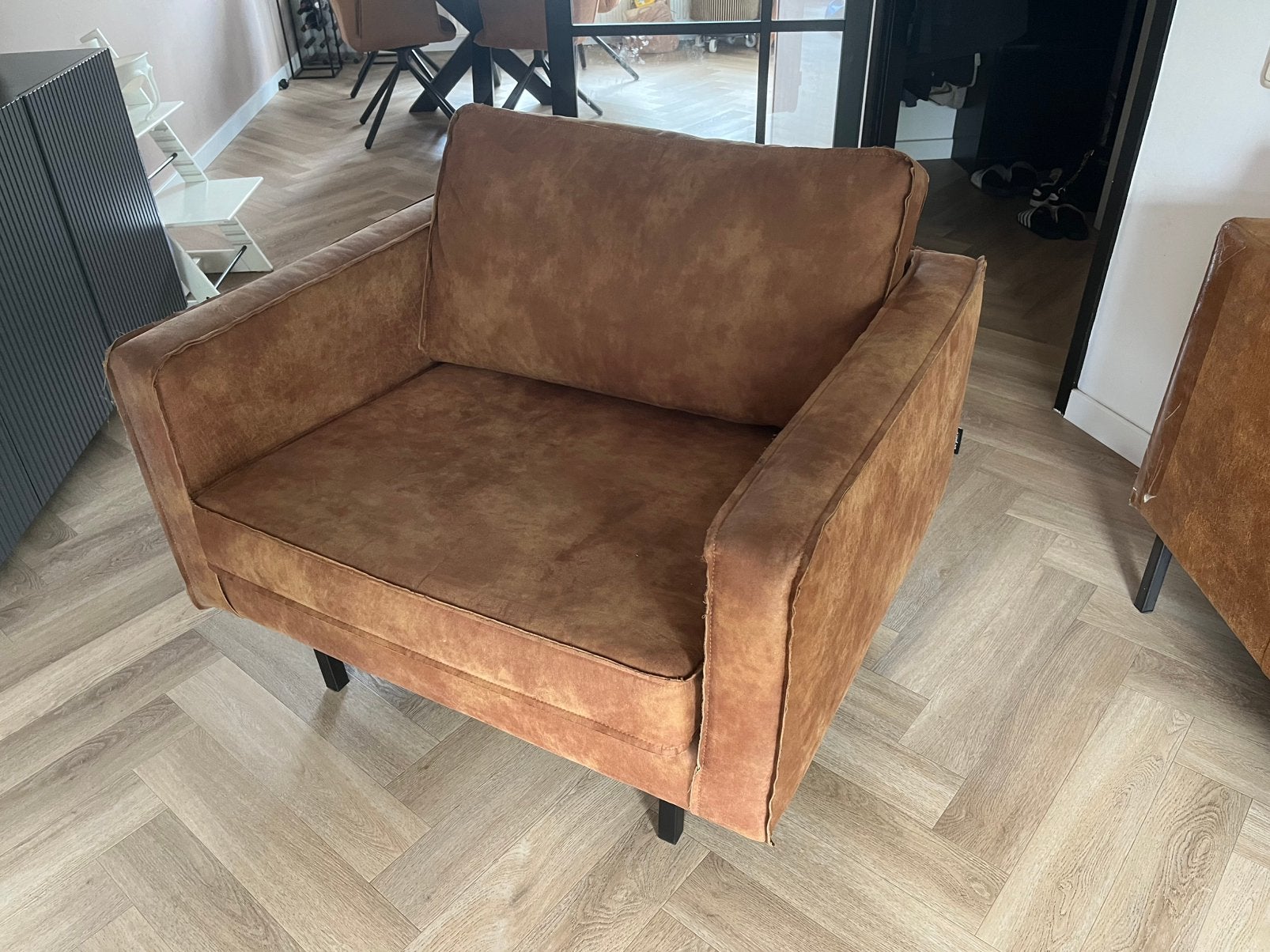 Be pure loveseat, Ophalen, Bruin, Zo goed als nieuw, Industrieel