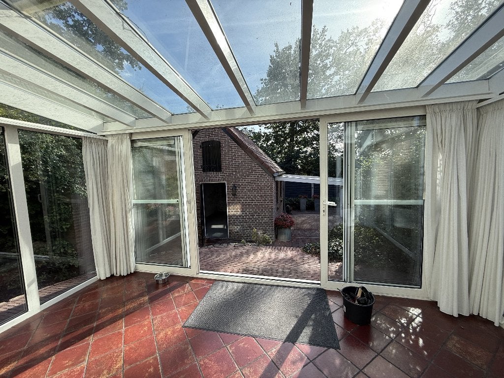 Tuinkamer / serre / aanbouw / somfy doek, Doe-het-zelf en Verbouw, Ophalen, Gevelraam of Ruit, Gebruikt, 160 cm of meer