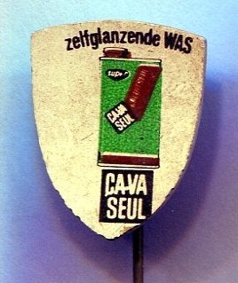 CA-VA seul zelfglanzende was blik misdruk speldje( L_061), Verzamelen, Verzenden, Zo goed als nieuw, Merk, Speldje of Pin
