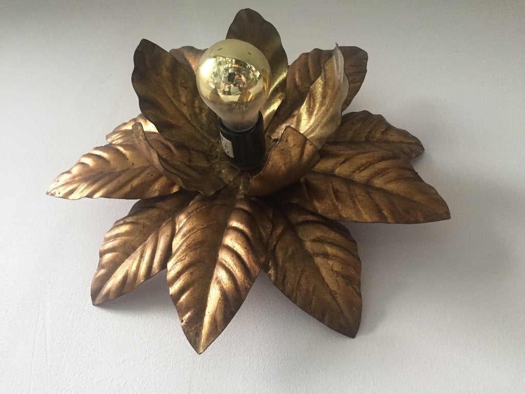 jaren 60 70 gemerkt Italiaans design metalen bloem goud, Goldleaf, Baccianti, Ophalen of Verzenden, Zo goed als nieuw