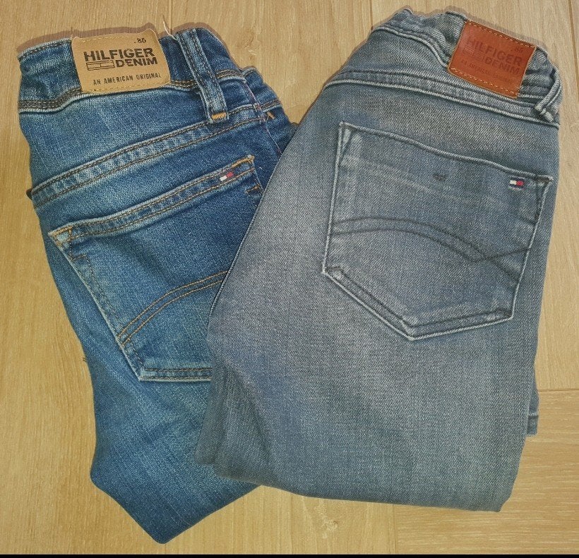 Setje! ️️❤️🤍 2x tommy hilfiger slim fit 122 128 spijkerbroe, Ophalen of Verzenden, Zo goed als nieuw, Maat 128