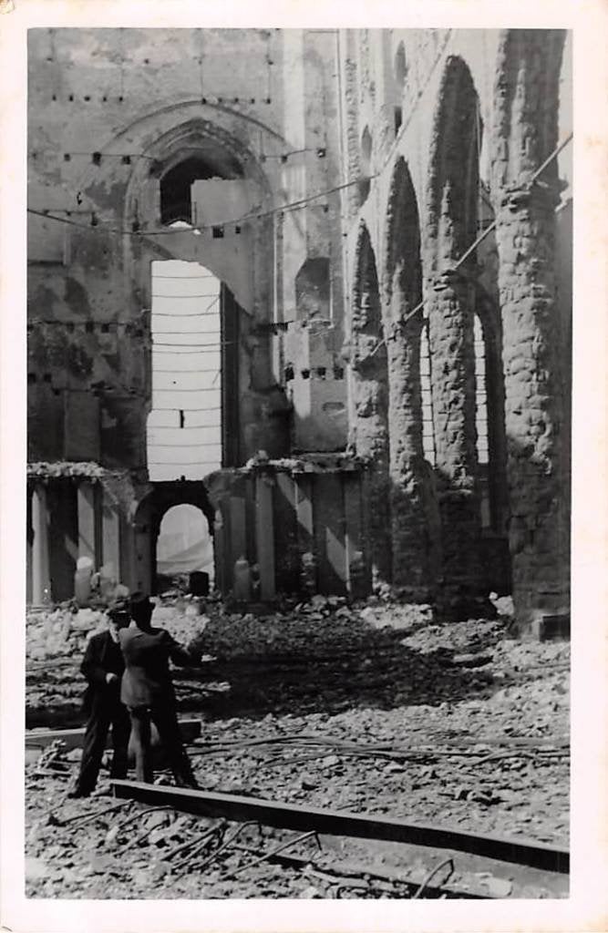 Rotterdam Bombardement 1940 In de Laurenskerk Agfa fotokaart, Ophalen of Verzenden, Voor 1920, Ongelopen, Zuid-Holland