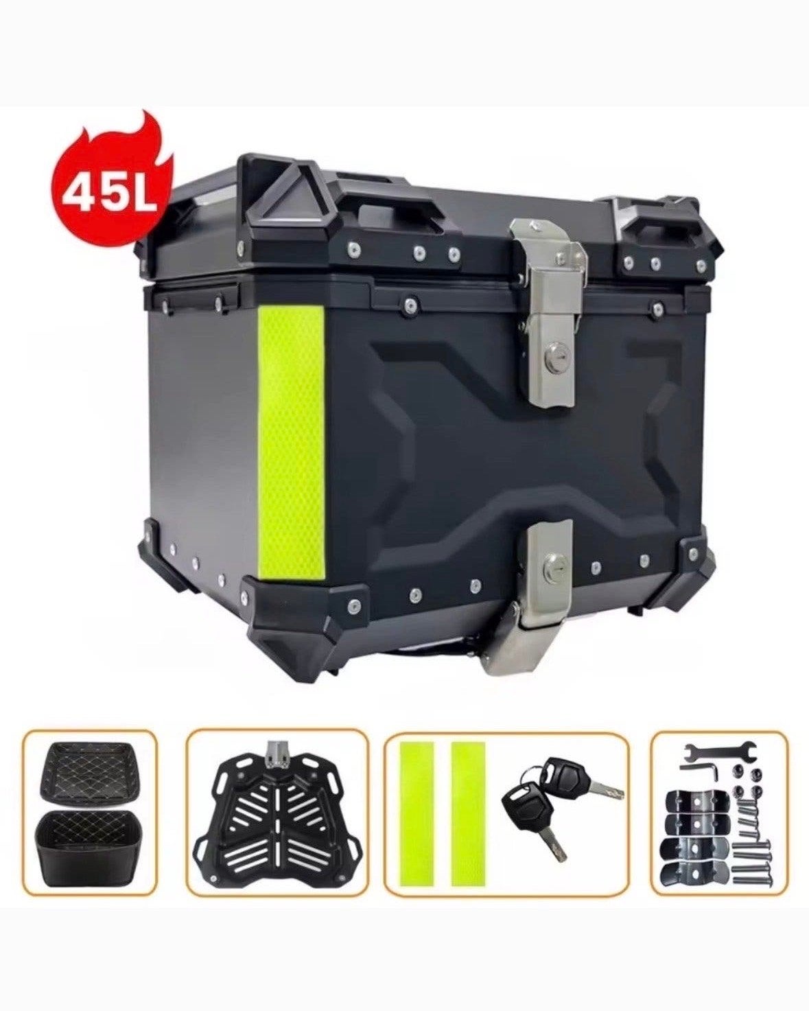 Motorfiets Topkoffer 45L - Aluminium/kunststof Bagagebox, Motoren, Ophalen, Nieuw