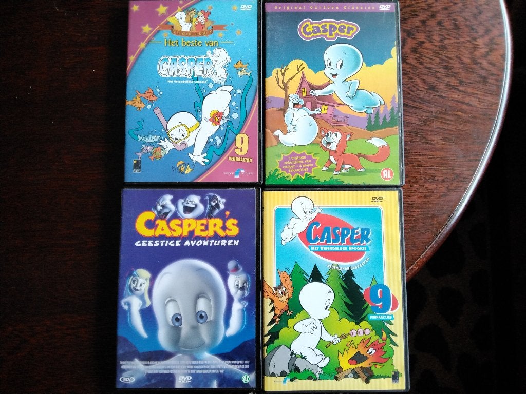 Casper 4 dvds, origineel, Cd's en Dvd's, Dvd's | Kinderen en Jeugd, Zo goed als nieuw, Film, Avontuur, Alle leeftijden, Ophalen of Verzenden