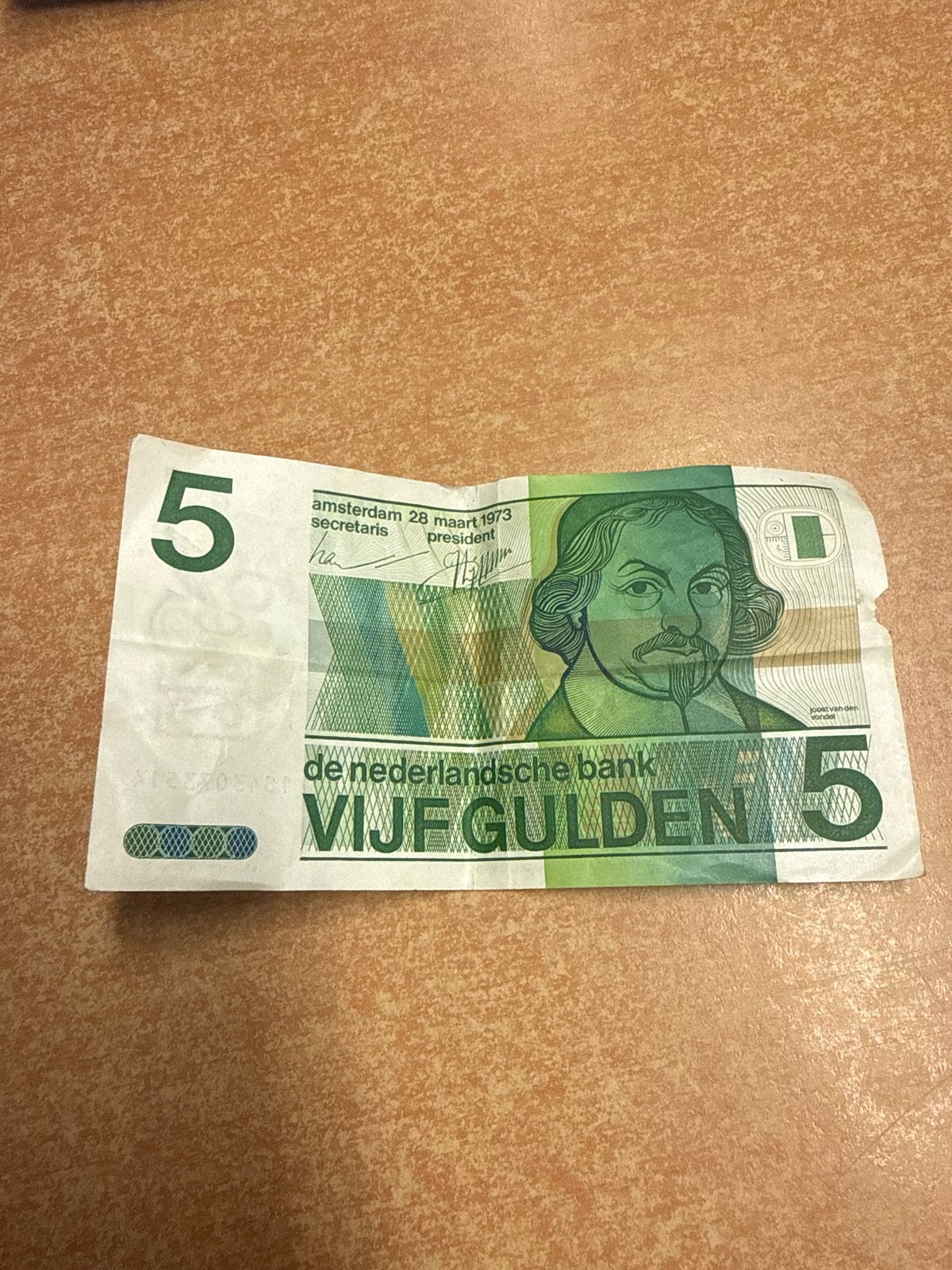 5 Gulden biljet uit 1973 - De Nederlandse Bank, Ophalen of Verzenden, 5 gulden, Los biljet