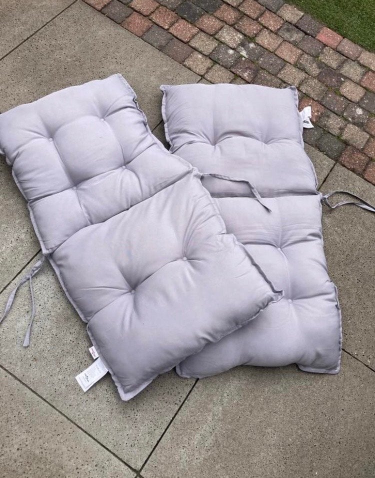 2 Nieuwe Vidaxl Tuinstoel/Pallet Kussens - Grijs, Tuin en Terras, Tuinsets en Loungesets, Ophalen, Nieuw, 2 zitplaatsen