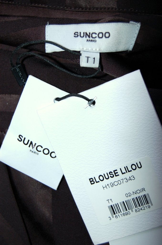 Nieuwe Suncoo Paris satijnen blouse, Lilou, zwart, Mt. S, Verzenden, Zwart, Nieuw, Suncoo