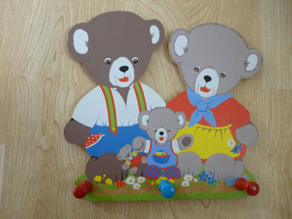 kinderen kapstok met leuke beren, Huis en Inrichting, Woonaccessoires | Kapstokken, Wandkapstok, Ophalen of Verzenden, Zo goed als nieuw