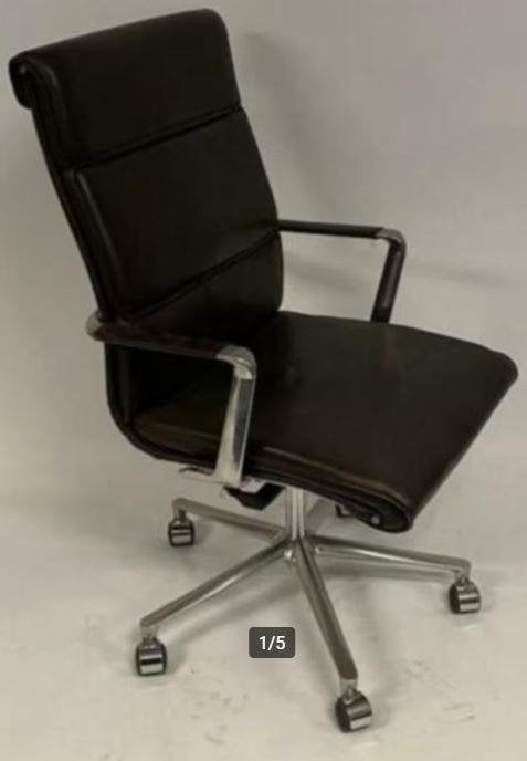 ICF Una Chair Executive Bureaustoel – Leder 919 Brown, Gebruikt, Bruin, ICF, Ophalen of Verzenden