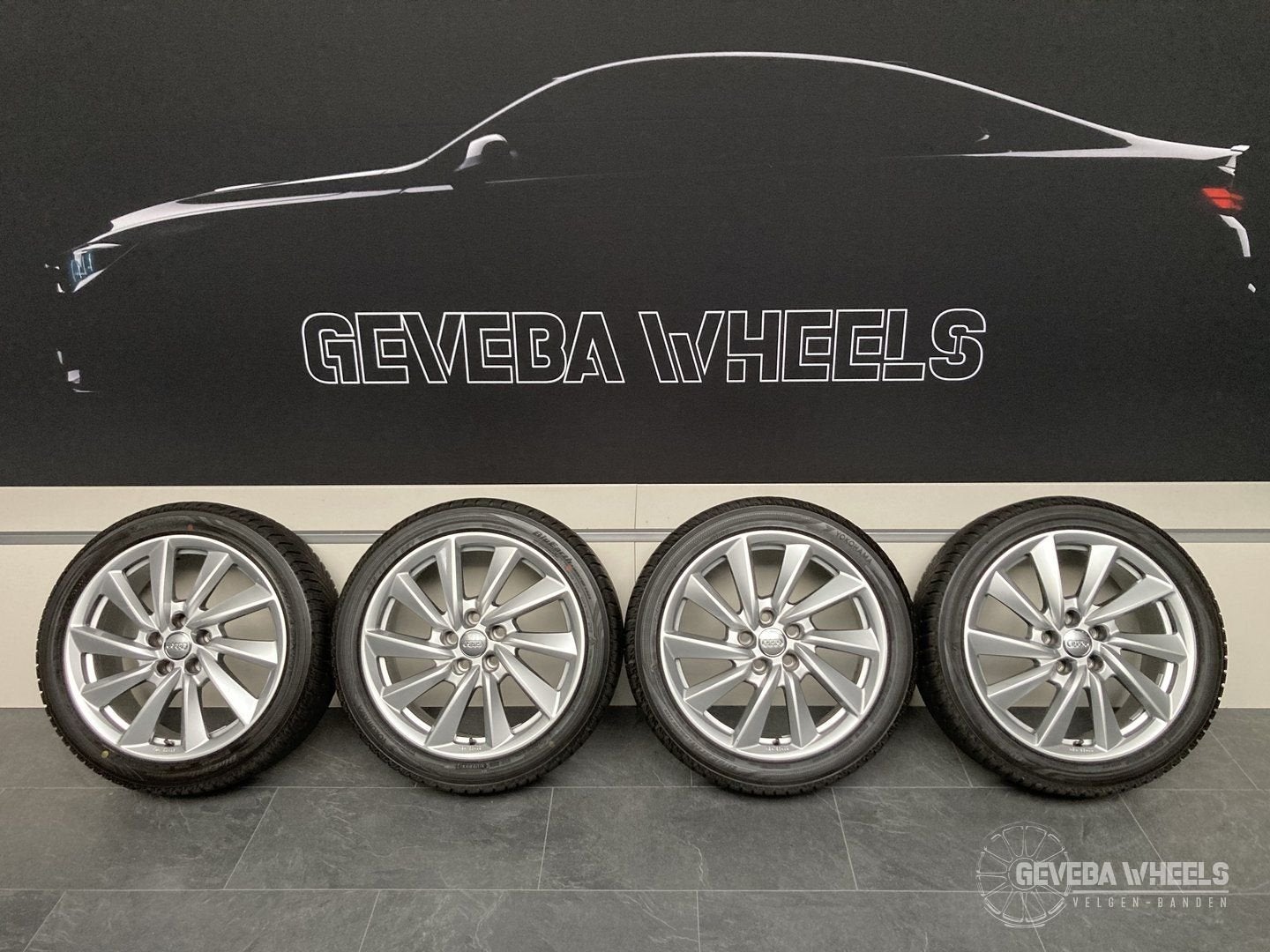 18” Audi A5 / S5 sport velgen + winterbanden 5x112 225/45/18, 18 inch, Gebruikt, -, -