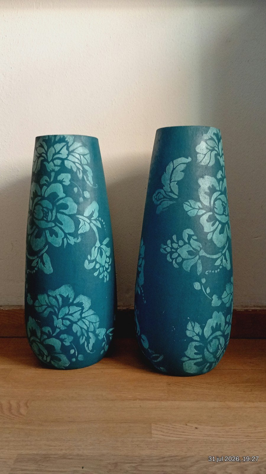 vazen set, lees omschrijving, Ophalen, Gebruikt, Blauw, Natuurlijk materiaal