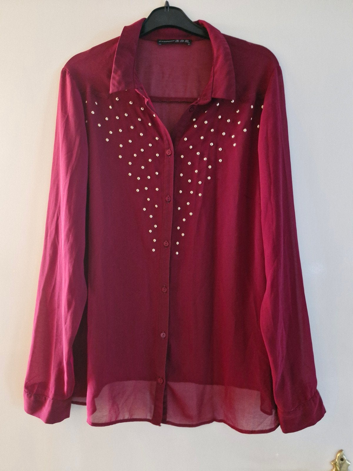 Bordeaux rode blouse maat 42, Kleding | Dames, Atmosphere, Maat 42/44 (L), Onbekend, Ophalen of Verzenden