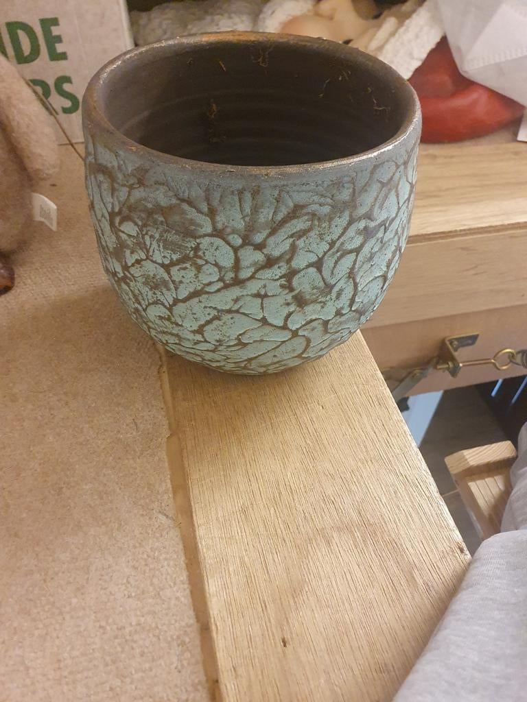 Bloempot Evi antiek brons - Ø18 H16 cm, Tuin en Terras, Bloempotten, Rond, Ophalen of Verzenden, Aardewerk, Binnen