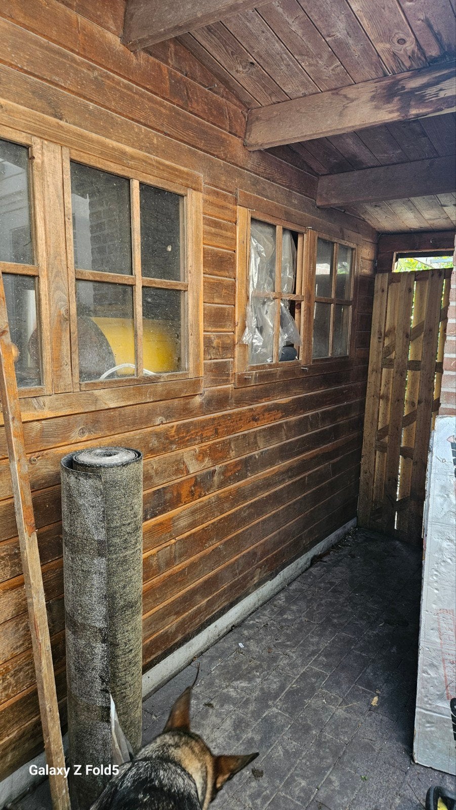 Houten Tuinhuis met Luifel en Ramen 6x4 foto 1voorbeeld, Ophalen, 250 tot 500 cm, Met overkapping, Hout