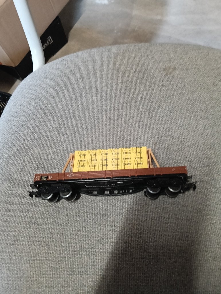 Marklin Lange lage boordwagen met lading Ytong H0, Wisselstroom, Wagon, Ophalen of Verzenden, Zo goed als nieuw