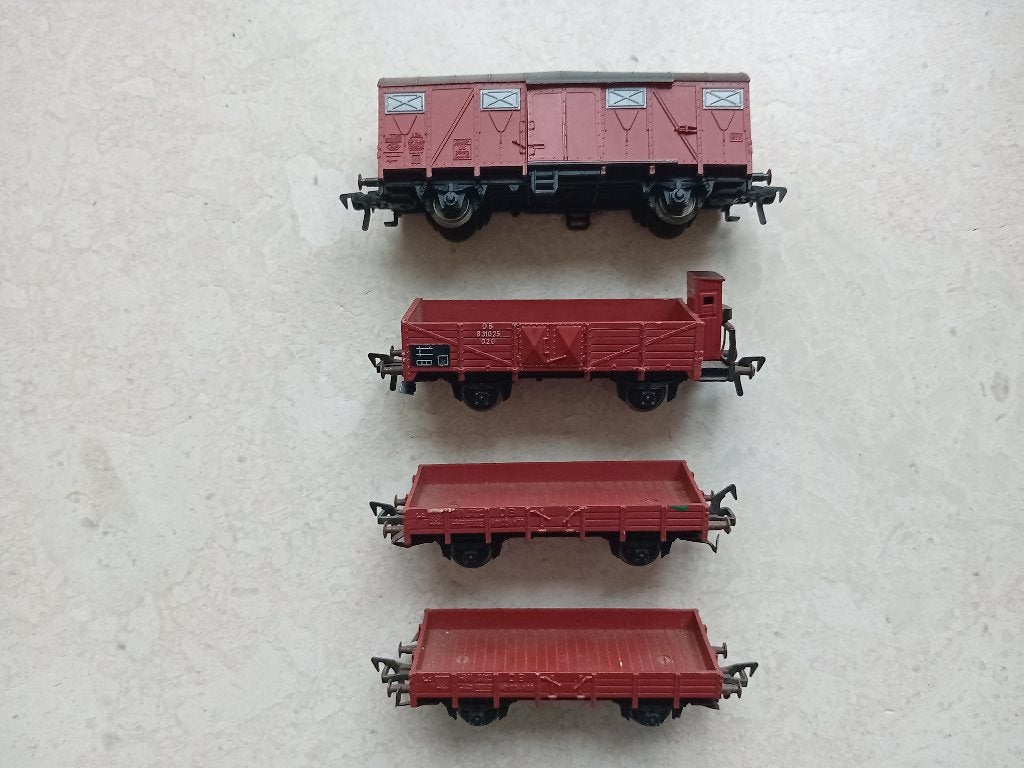 H0#549 Fleischmann 1485, 5011 (2x), 5330 goederenwagon., Hobby en Vrije tijd, Gebruikt, Gelijkstroom, Fleischmann, Wagon
