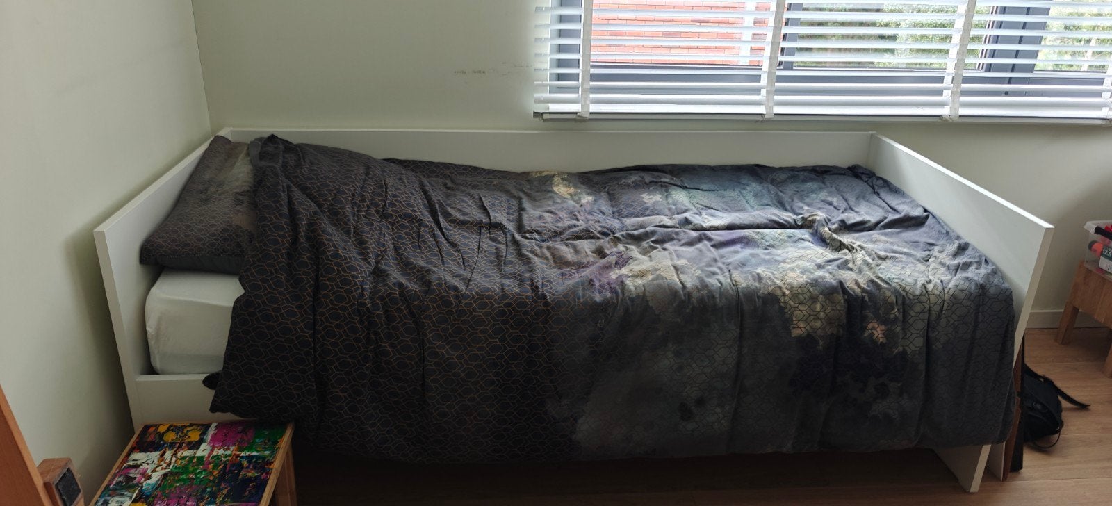 IKEA VIHAL bedbank wit 80x200 cm, Ophalen, Gebruikt, Eenpersoons, Wit
