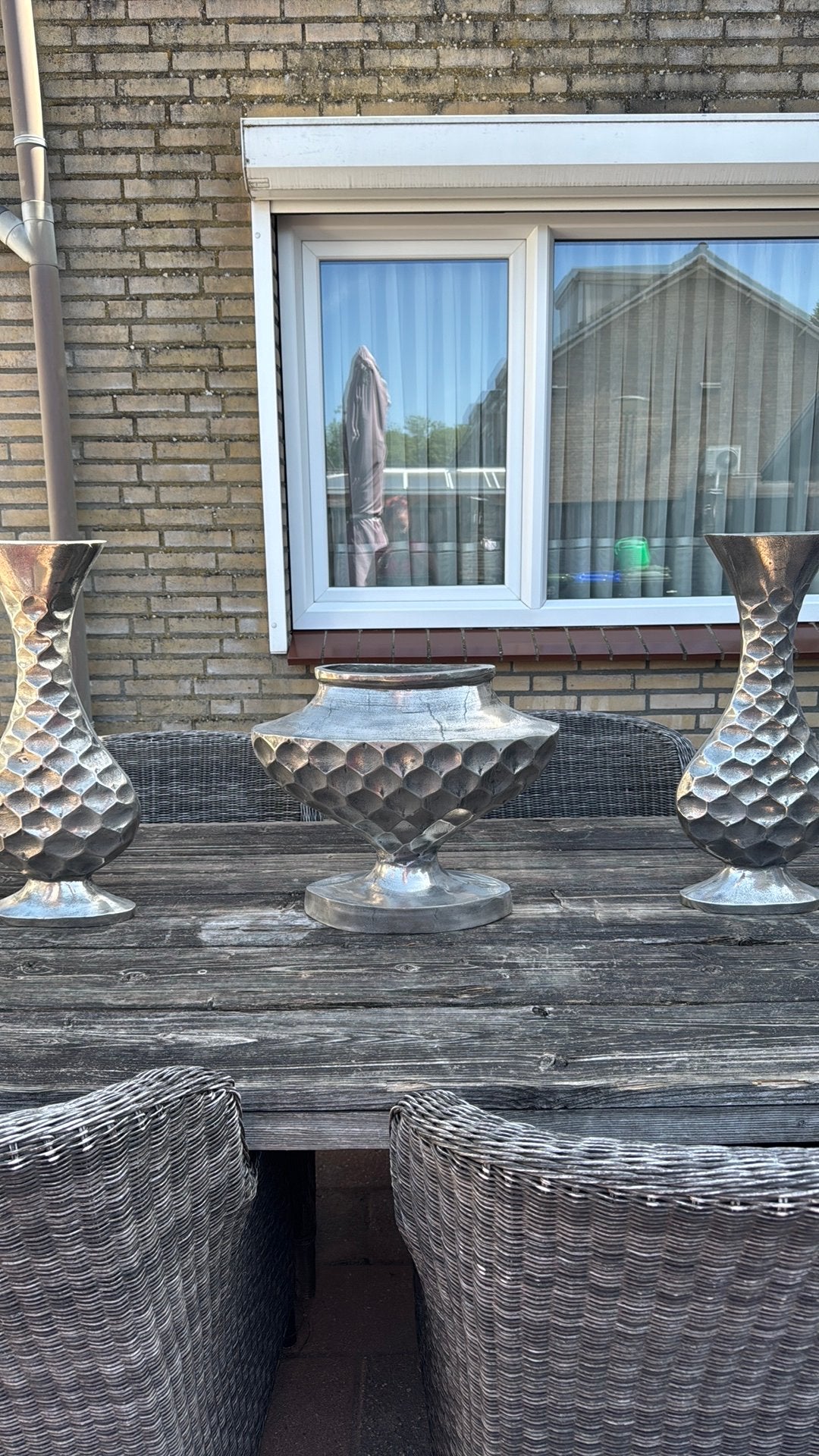 Set van 3 vazen/kelken, Ophalen, Zo goed als nieuw, 70 cm, Geschikt voor droogbloemen