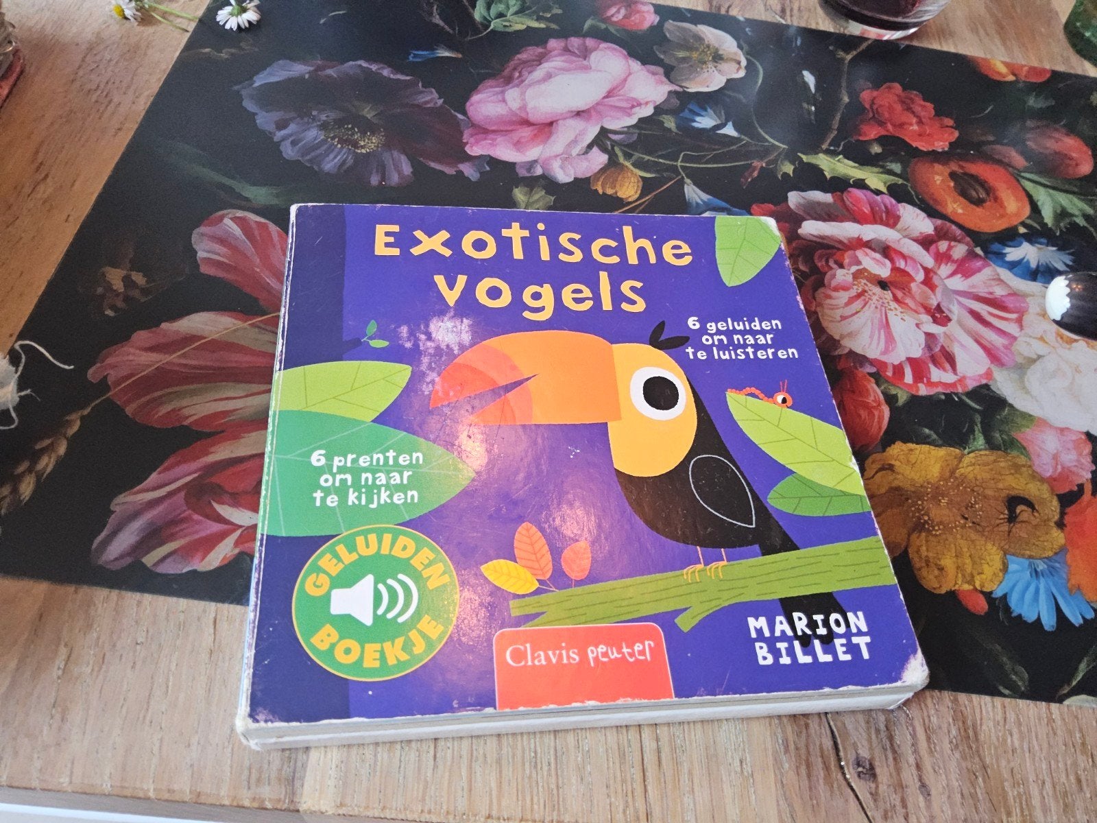 Geluidenboekje Exotische Vogels - Clavis Peuter, Ophalen of Verzenden, Gelezen, Marion Billet