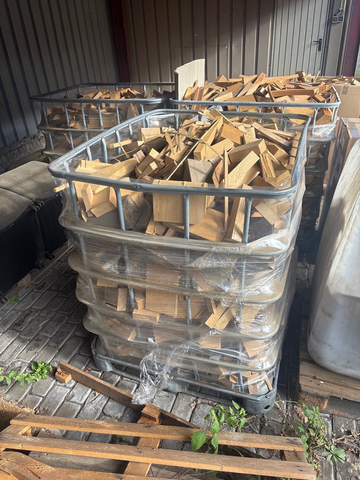 IBC container met eiken brandhout., 3 tot 6 m³, Ophalen, Eikenhout, Blokken