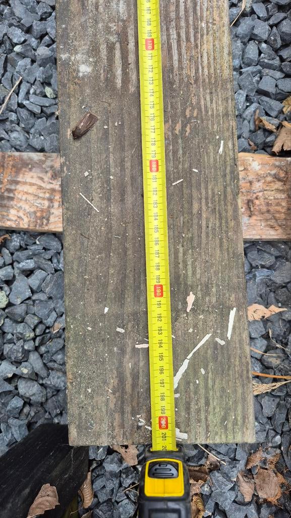 Douglas balk met gaten en schommelhaken, 200 cm lang, Tuin en Terras, Ophalen, Gebruikt, 180 tot 250 cm, Balken