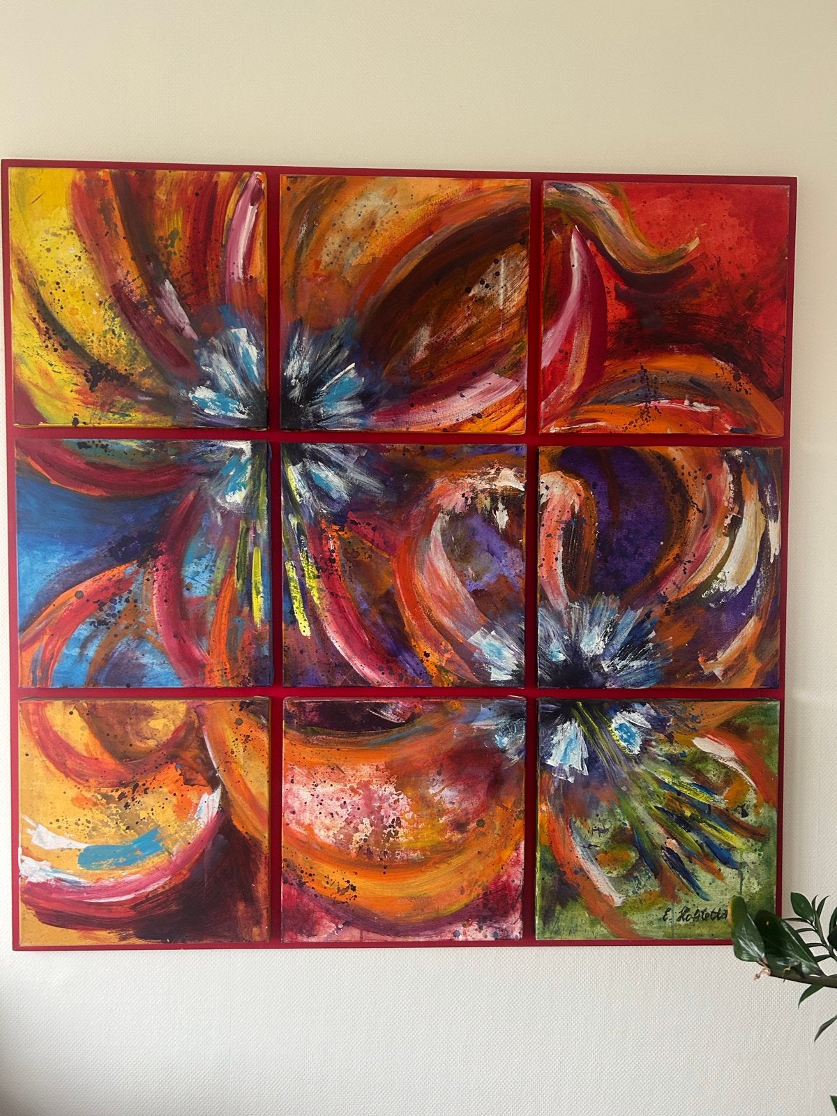 Origineel Acryl op doek van Esther Hofstetter, 130x130cm, Antiek en Kunst, Ophalen