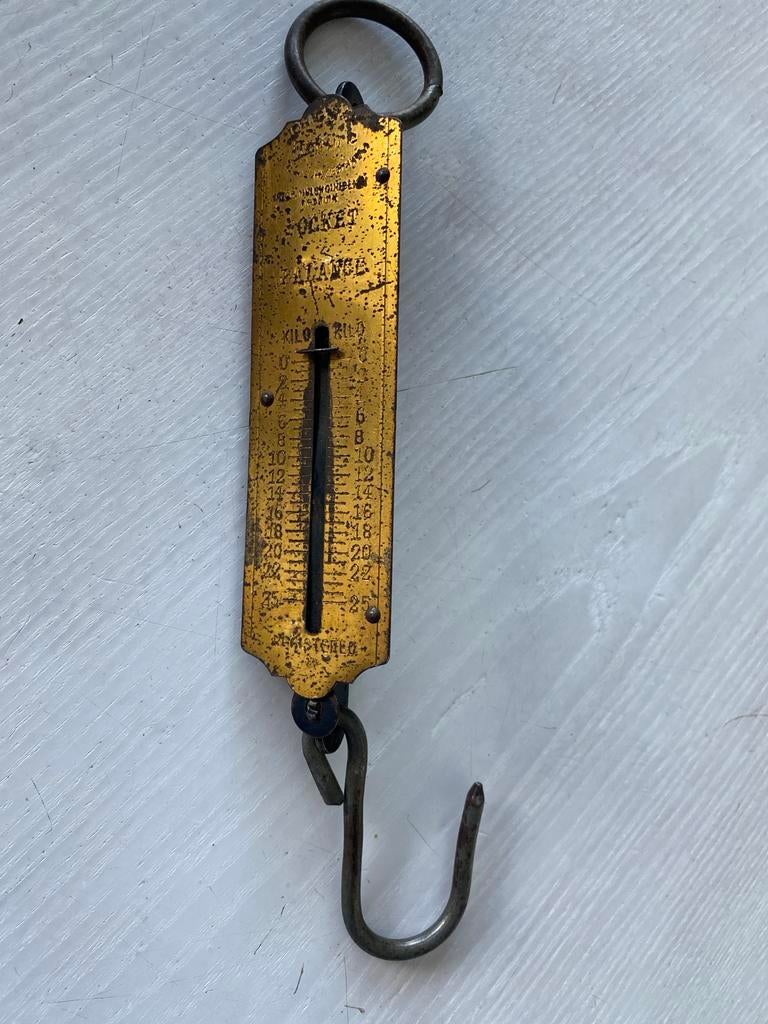 Vintage Pocket Balans Weegschaal tot 25 Kilo, Antiek en Kunst, Ophalen of Verzenden