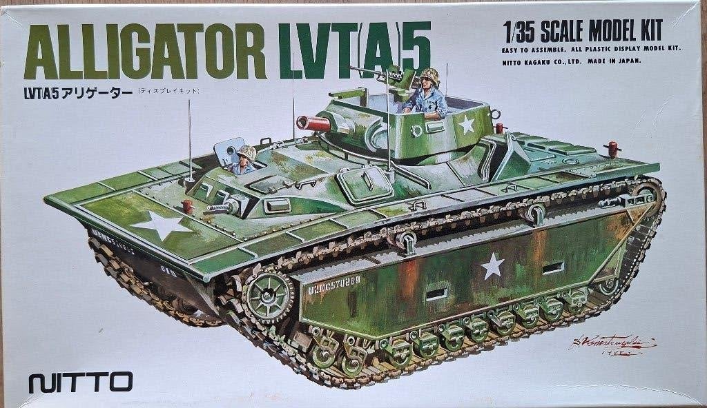 Vintage Nitto Kagaku Alligator LVT(A)5 – 1/35 Modelbouwkit, Hobby en Vrije tijd, Overige merken, Nieuw, Ophalen of Verzenden, Tank