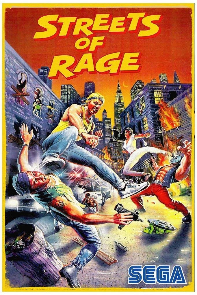 mooie STREETS OF RAGE SEGA Megadrive Poster, Vechten, Verzenden, 1 speler, Nieuw