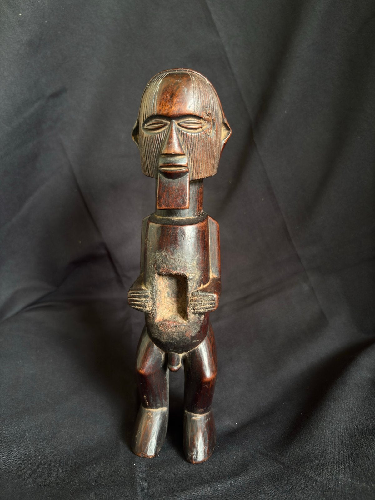 Antiek Afrikaans Houten Beeld - Congo, Teke, Ophalen of Verzenden, Handgemaakt, 20 - 50 cm, Beeld