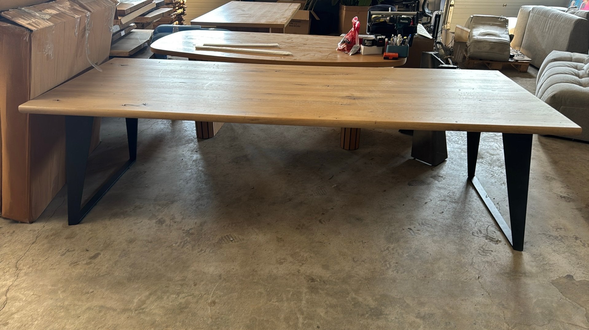 Tafel 260x100, Ophalen, Eikenhout, 200 cm of meer, 50 tot 100 cm