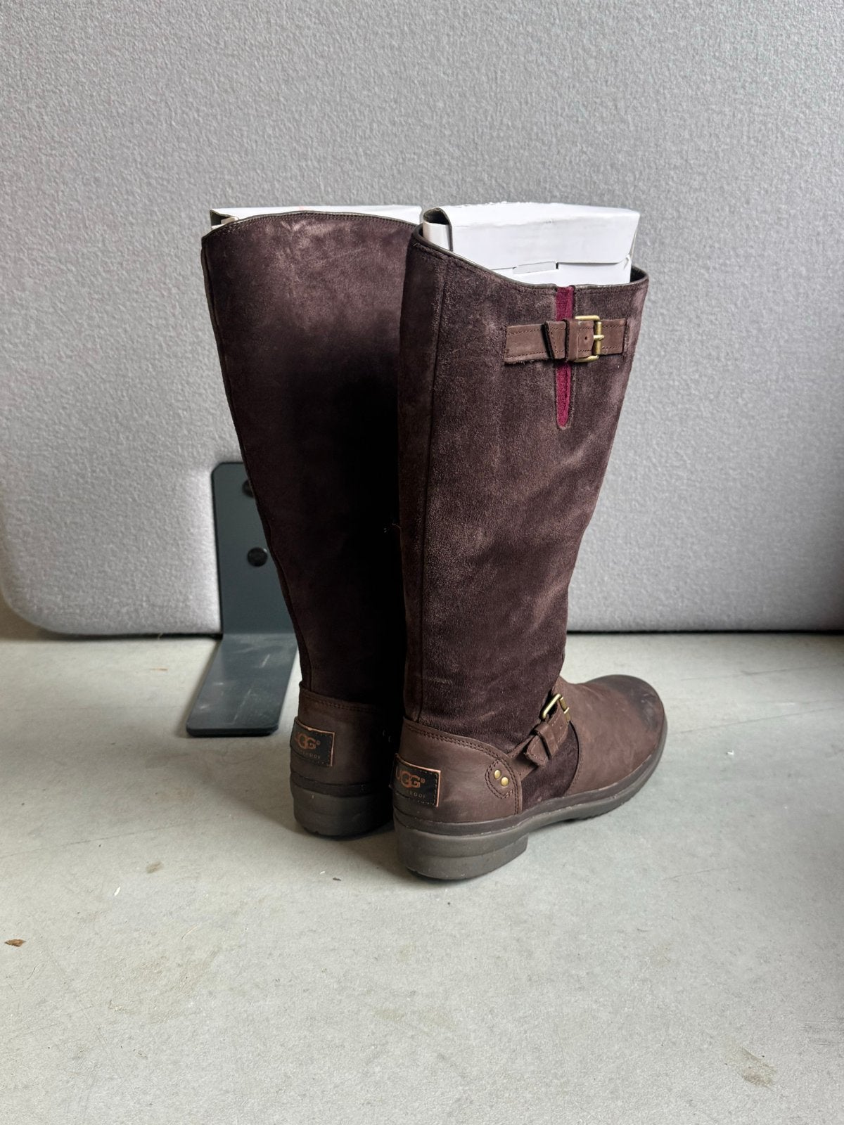 UGG Waterproof Hoge Laarzen - Bruin Suède en Leer, Ophalen of Verzenden, Zo goed als nieuw, Bruin, Hoge laarzen