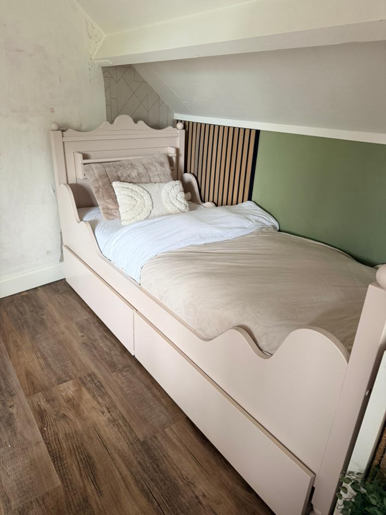 Mooi Bopita Belle bed met lades, Huis en Inrichting, Slaapkamer | Bedden, Ophalen, 90 cm, Romantisch bed, 200 cm