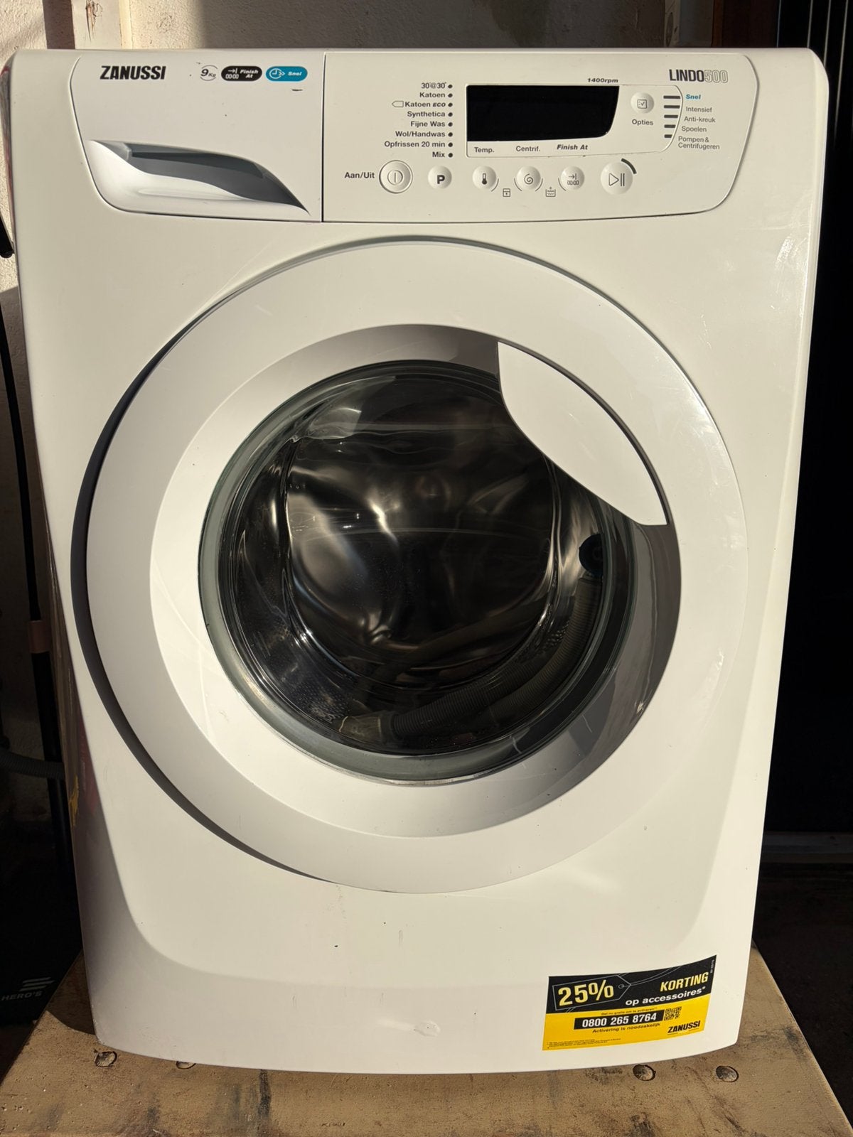Zanussi wasmachine 9 kg Zeer stil!!, Ophalen, 1200 tot 1600 toeren, 8 tot 10 kg, Zo goed als nieuw