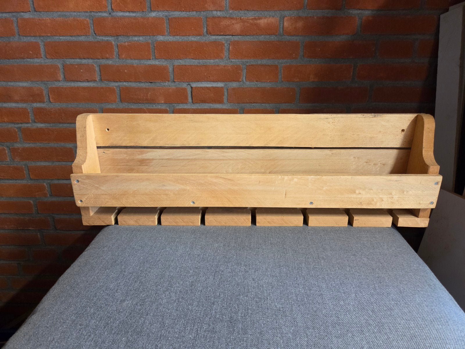 Houten Wijnrek met Glazenhouder, Ophalen, Gebruikt, Minder dan 5 flessen, 5 – 50