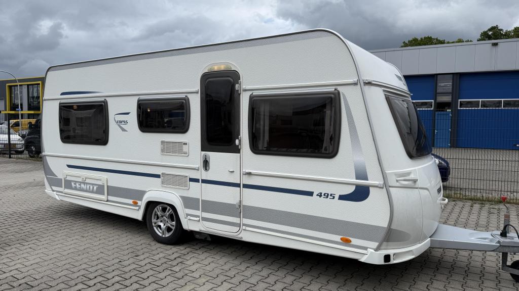 Fendt Topas 495 TG bouwjaar 2013 met voortent en luifel, Caravans en Kamperen, Caravans, Rondzit, Bedrijf, Schokbreker, Fendt