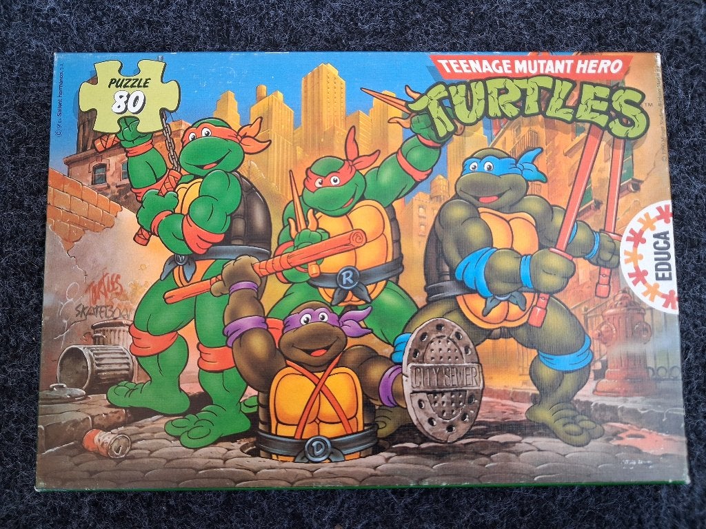 Vintage puzzel van de Teenage Mutant Ninja Turtles TMNT, Ophalen, Zo goed als nieuw