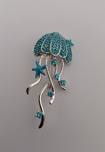 Broche zeeleven kwal blauw, Ophalen of Verzenden, Nieuw, Blauw, Overige materialen