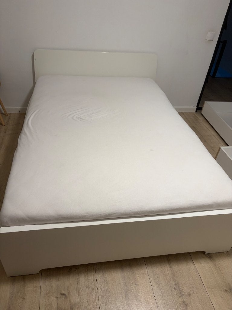 Bed 140x200, Huis en Inrichting, Ophalen, Gebruikt, Wit, 140 cm