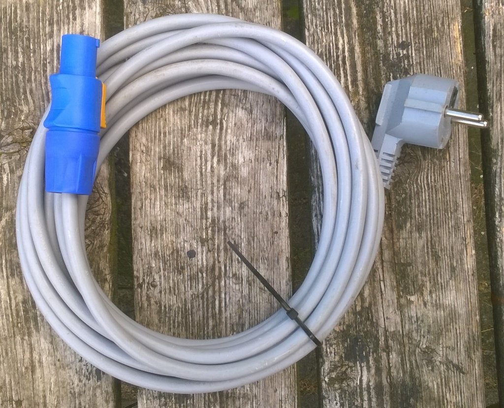 Snoer 5 meter, Powercon - Schuko, Ophalen of Verzenden, Zo goed als nieuw, Nb, Nb