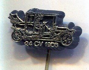 24 CV 1905 zwart plastic oldtimer auto speldje ( A_008 ), Verzenden, Zo goed als nieuw, Transport, Speldje of Pin