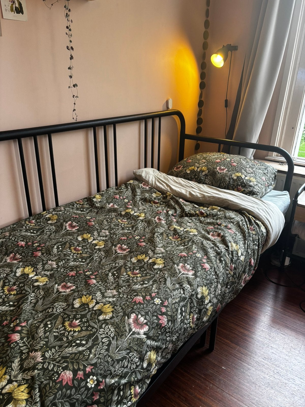 IKEA Fyresdal 1 persoons bed, Ophalen, Eenpersoons, Zwart, 80 cm