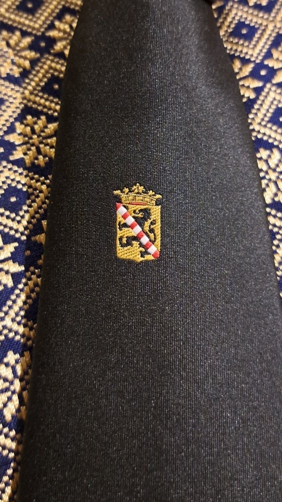 Schiedam Gemeente Provincie Zuid-Holland stropdas zwart, Ophalen of Verzenden, Nieuw, Zwart