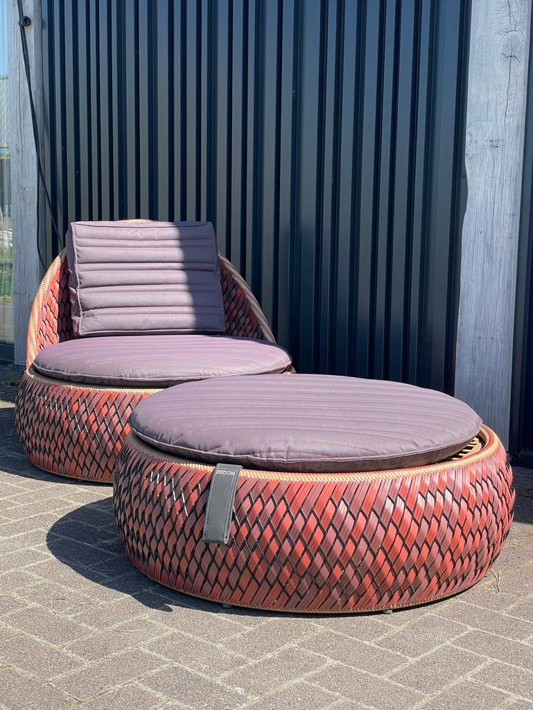Dedon Dala loungestoel met hocker - Zo goed als nieuw, Stoel, Zo goed als nieuw, Loungeset, Wicker
