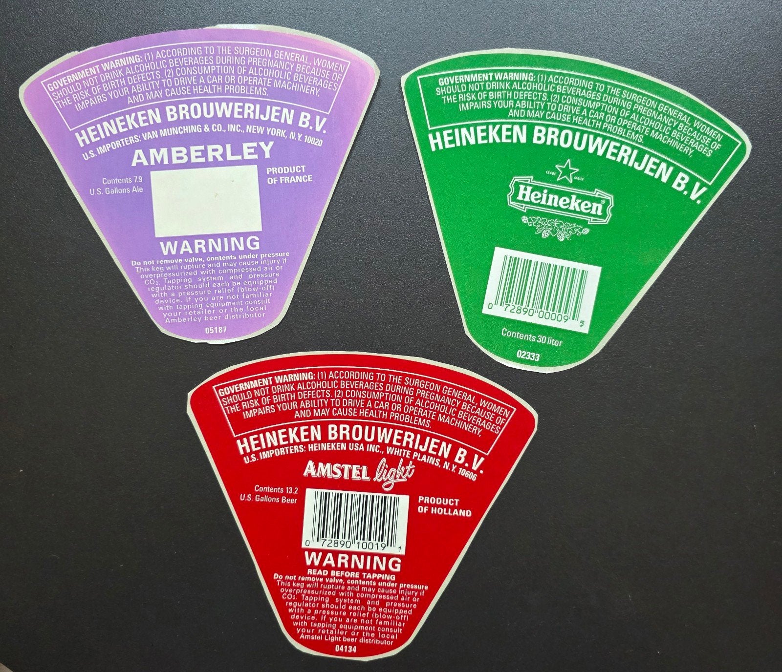 128) 3 FUST STICKERS HEINEKEN BIER - ONGEBRUIKT, Verzamelen, Biermerken, Verzenden, Zo goed als nieuw, Overige typen, Heineken