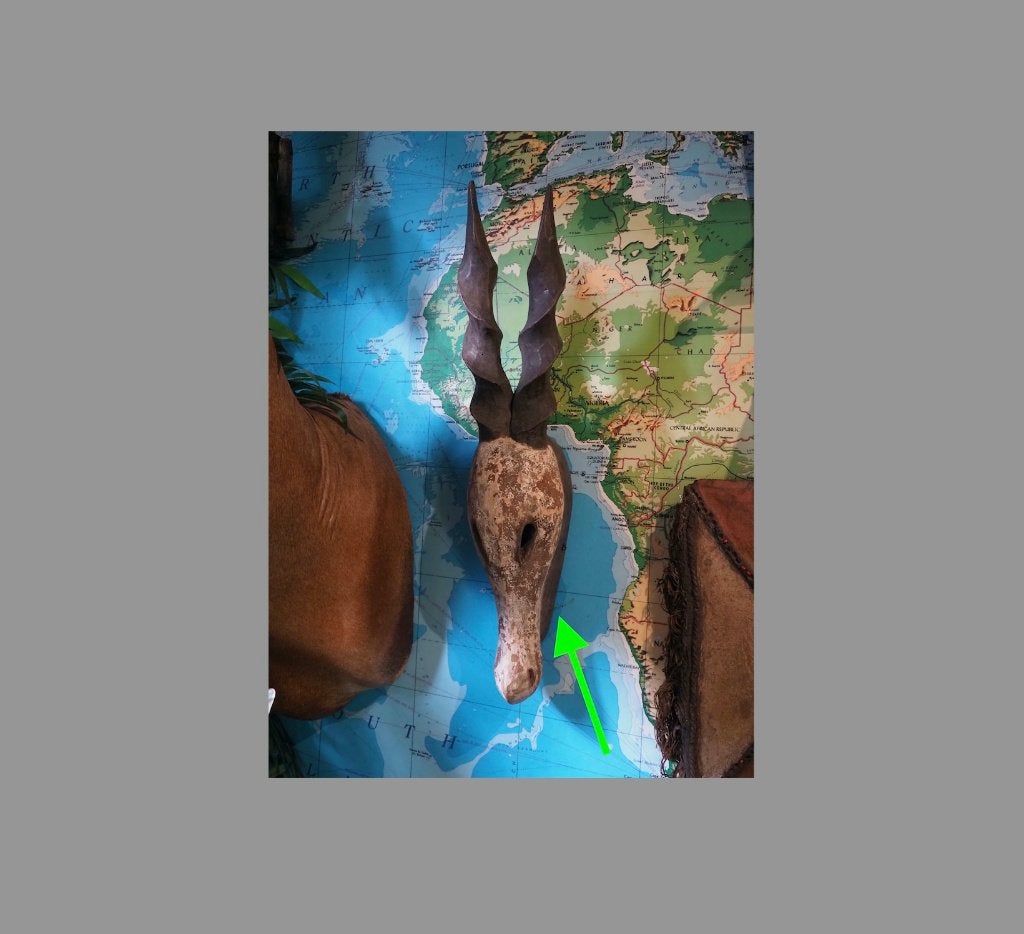 67cm Kwele Antilope masker Gabon (251015-12), Hout, Afrika, Masker, 67 cm