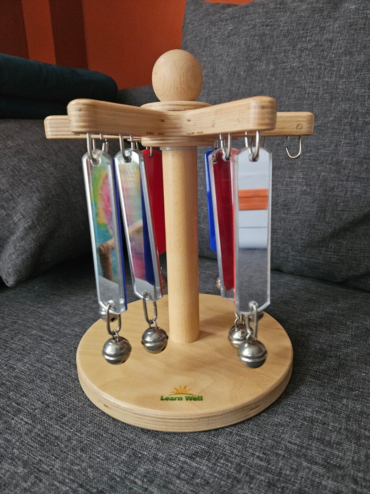 Learn Well Houten Sensorische Carrousel - spiegeltjes en bel, Ophalen of Verzenden, Gebruikt, Overige typen, Met geluid
